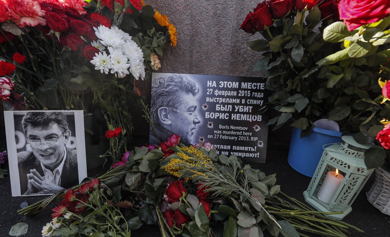 Borisa Ņemcova piemiņas pasākums Maskavā, 2021. gada 27. februārī
