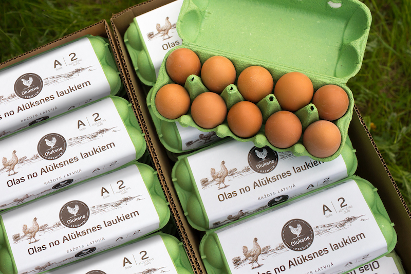 Произведенные яйца в Алуксне. Снимок 2021 года