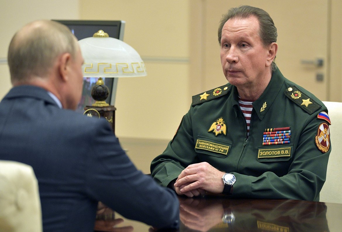 Putinam lojālās Krievijas gvardes komandieris Viktors Zolotovs ir viens no tiem, kas iekļauti ES san...