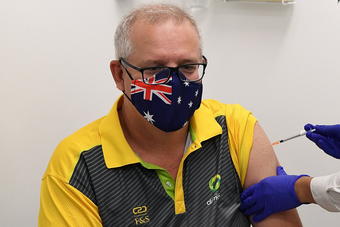 Austrālijas premjers Skots Morisons jau ir saņēmis vakcīnu pret Covid-19