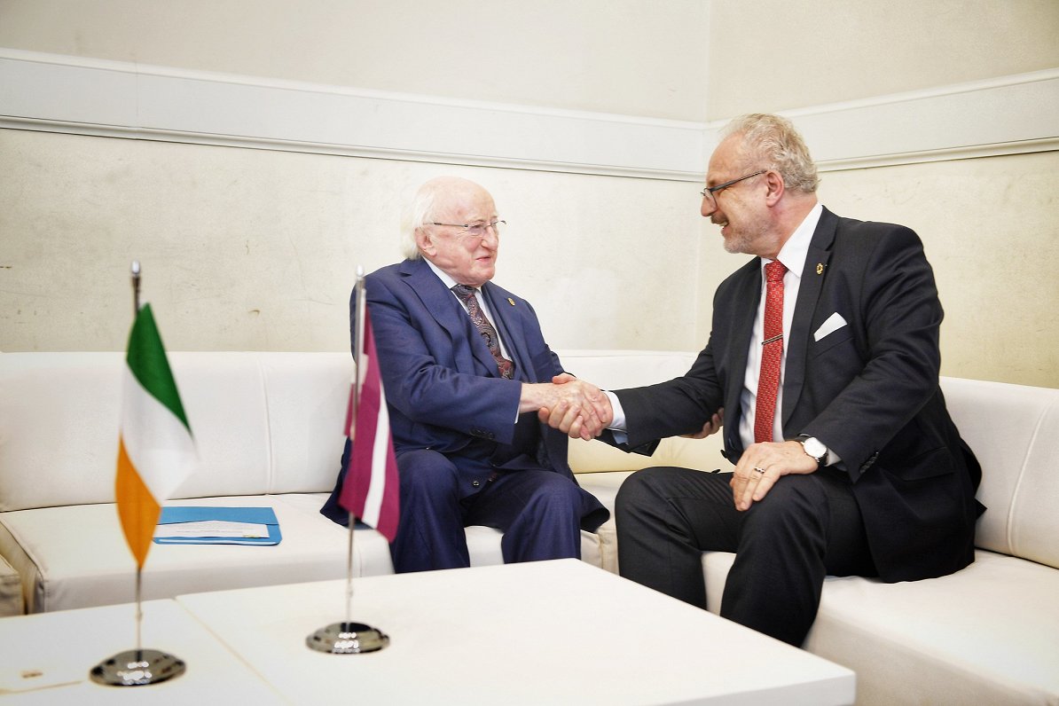 Irish President Michael D. Higgins and Latvian President Egils Levits