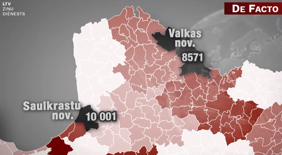 Pēc iedzīvotāju skaita potenciāli vismazākie Latvijas novadi
