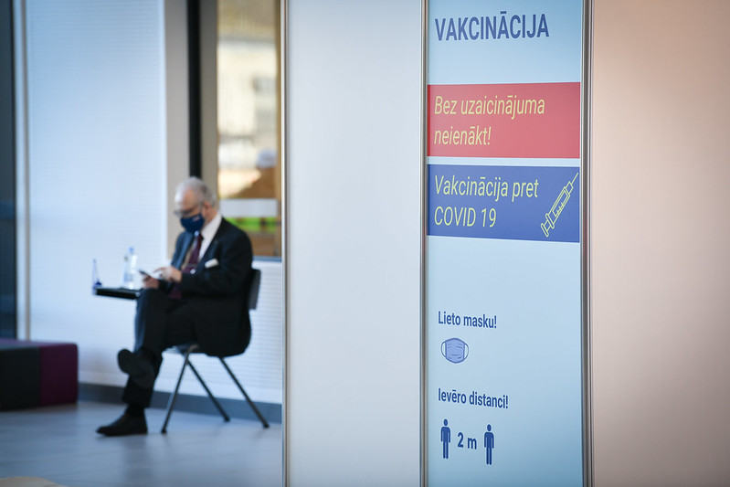 Valsts prezidenta Egila Levita vakcinācijas pret Covid-19 otrās devas saņemšana. 29.04.2021.