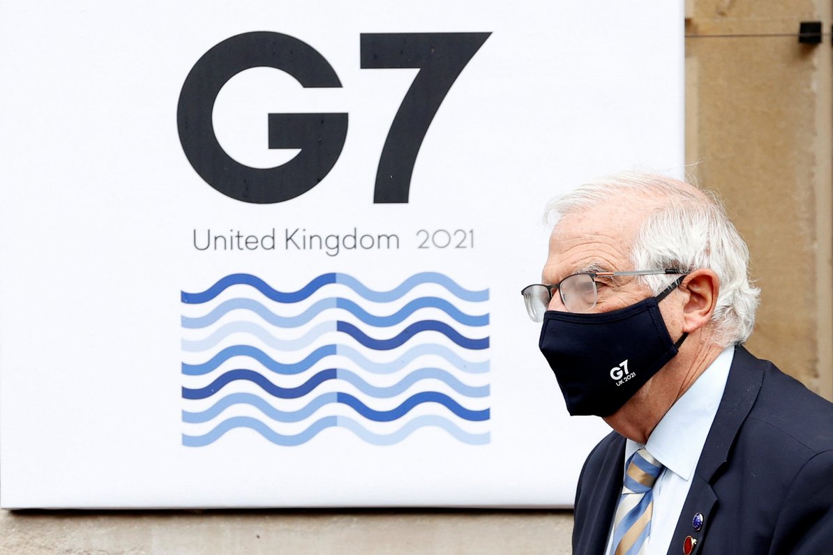 Eiropa Savienības augstais pārstāvis ārlietās Žuzeps Borels G7 ārlietu ministru tikšanās laikā Londo...