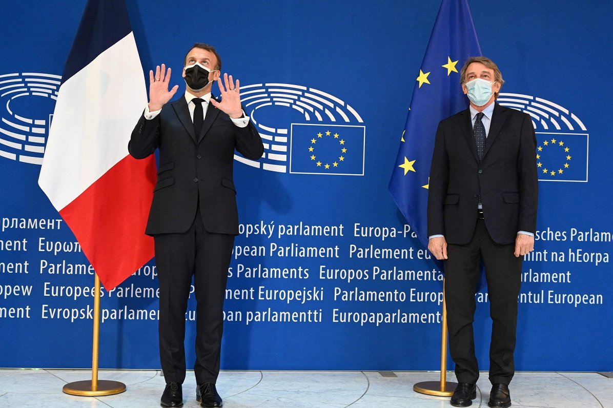 Francijas prezidents Emanuels Makrons un EP prezidents Dāvids Sasoli Eiropas nākotnes konferences at...