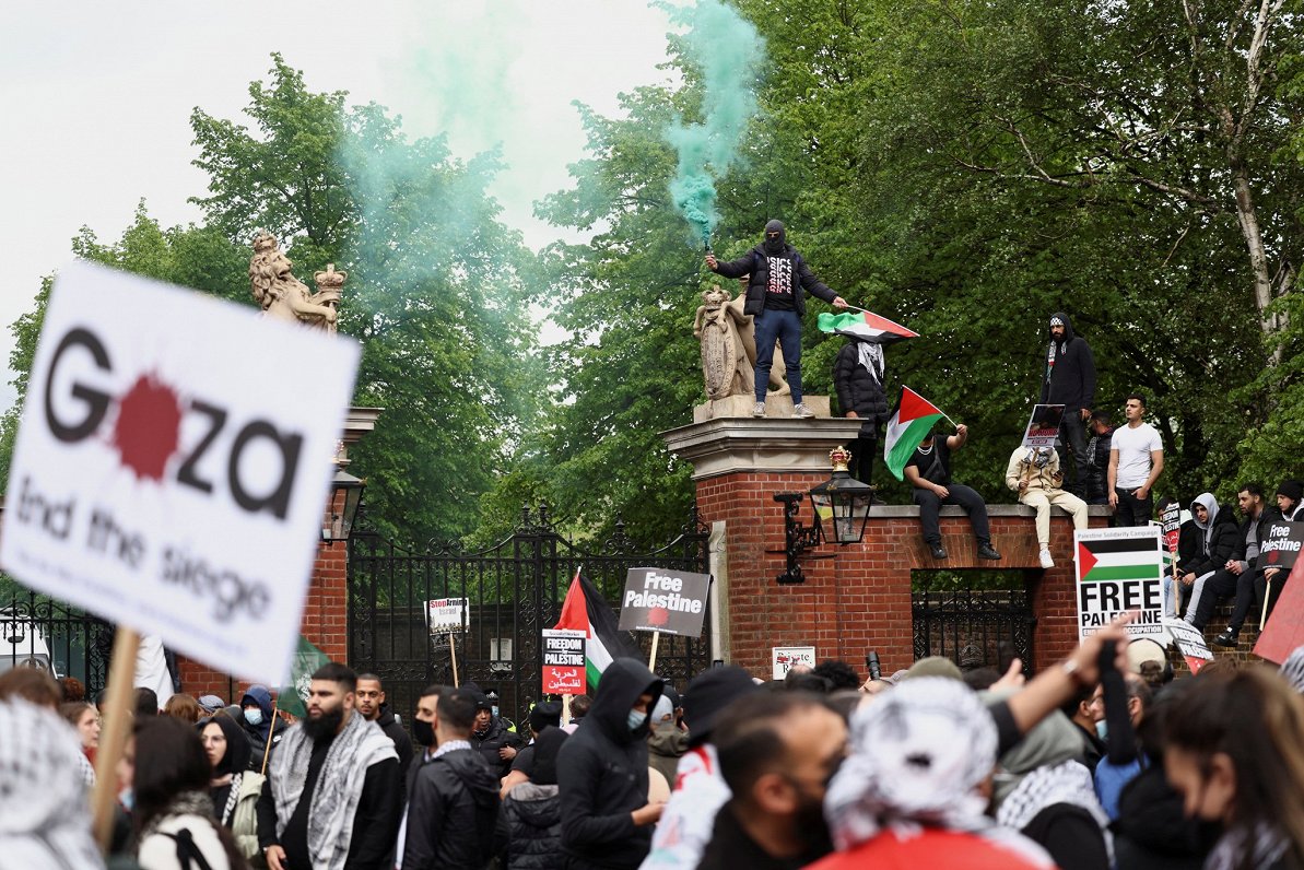 Palestīniešu atbalsta demonstrācija Londonā 15.05.2021.