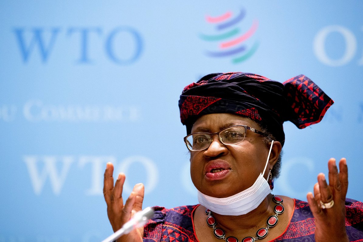 Attēlā PTO vadītāja Ngozi Okondžo-Iveala, 2021. gada martā
