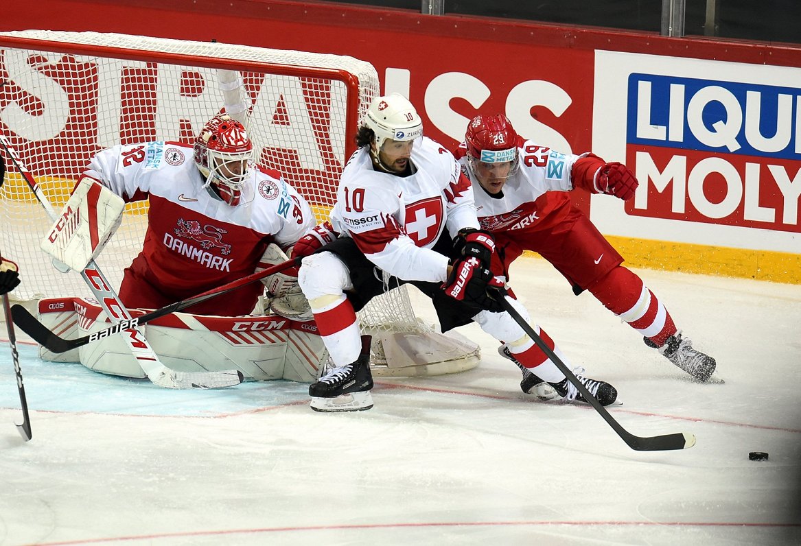 Epizode Dānijas un Šveices hokeja valstsvienību spēlē pasaules čempionātā