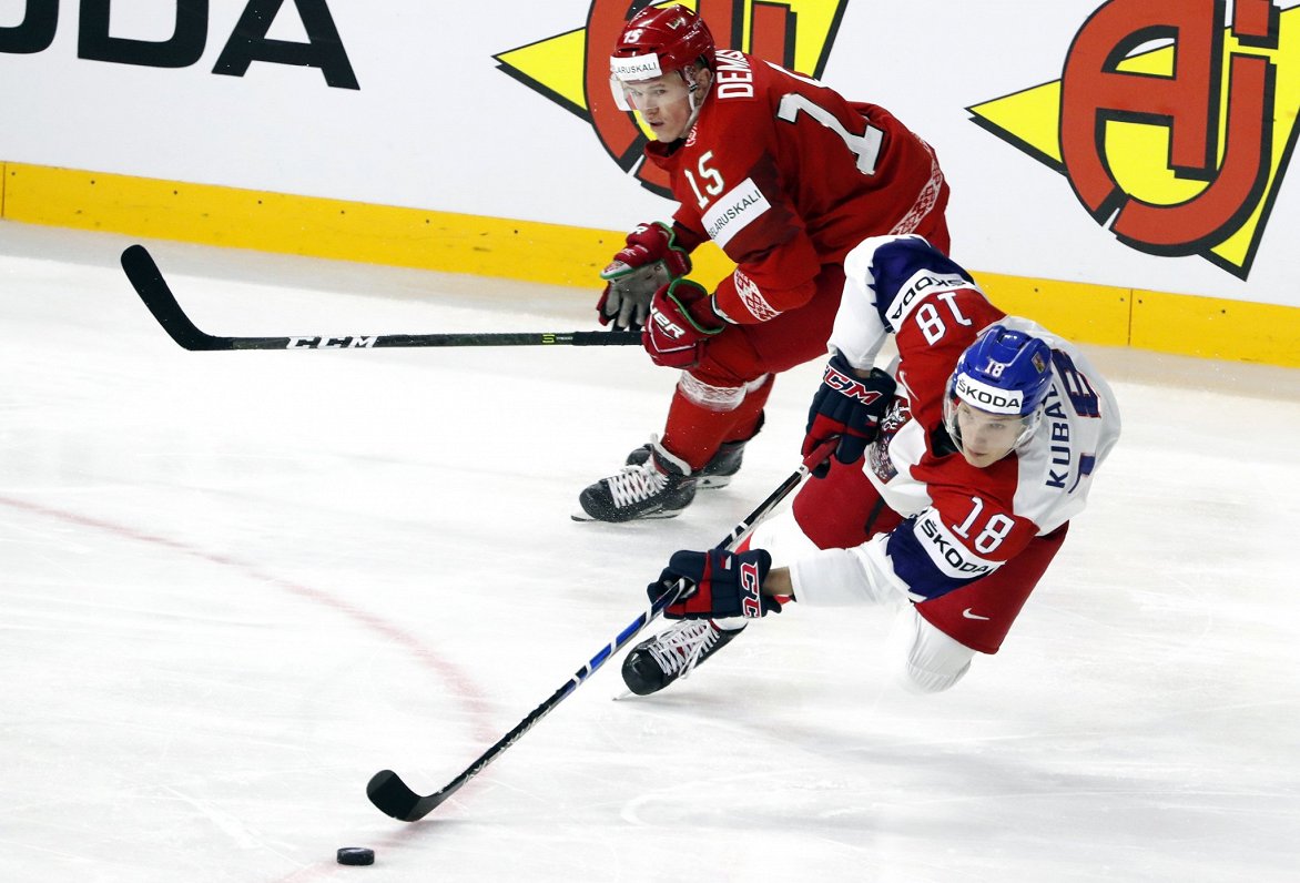 Сборные Беларуси и Чехии на ЧМ-2021 по хоккею в Риге