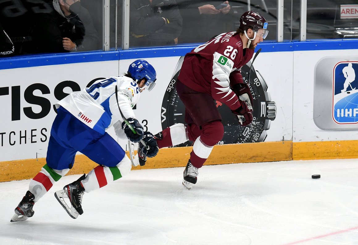 Latvijas un Itālijas hokeja izlašu spēle pasaules čempionātā