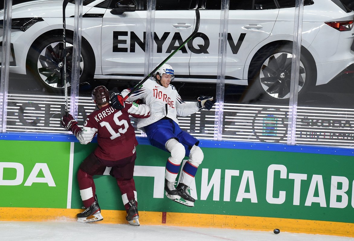 Latvijas un Norvēģijas izlašu spēle pasaules čempionātā