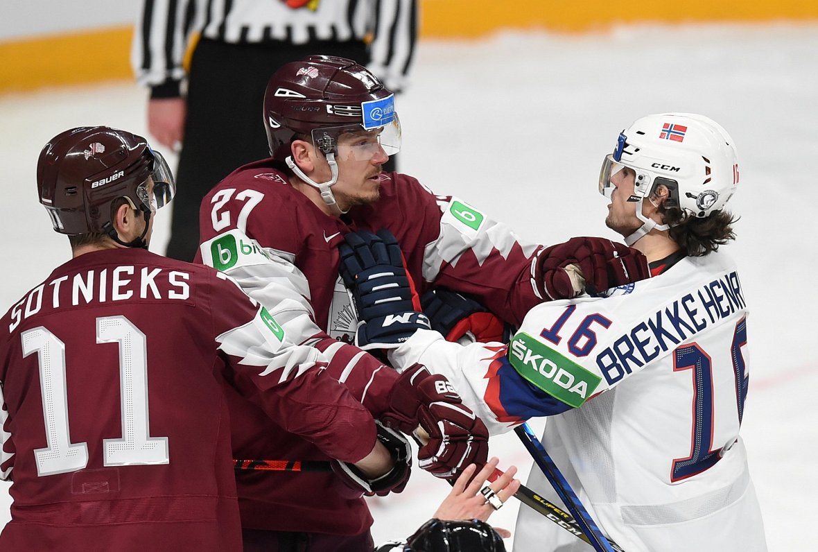 Latvijas un Norvēģijas izlašu spēle pasaules čempionātā