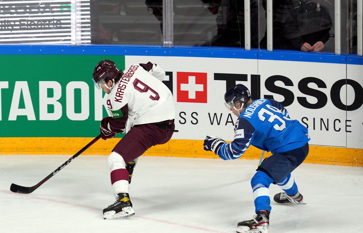 Latvijas un Somijas izlašu spēle pasaules čempionātā
