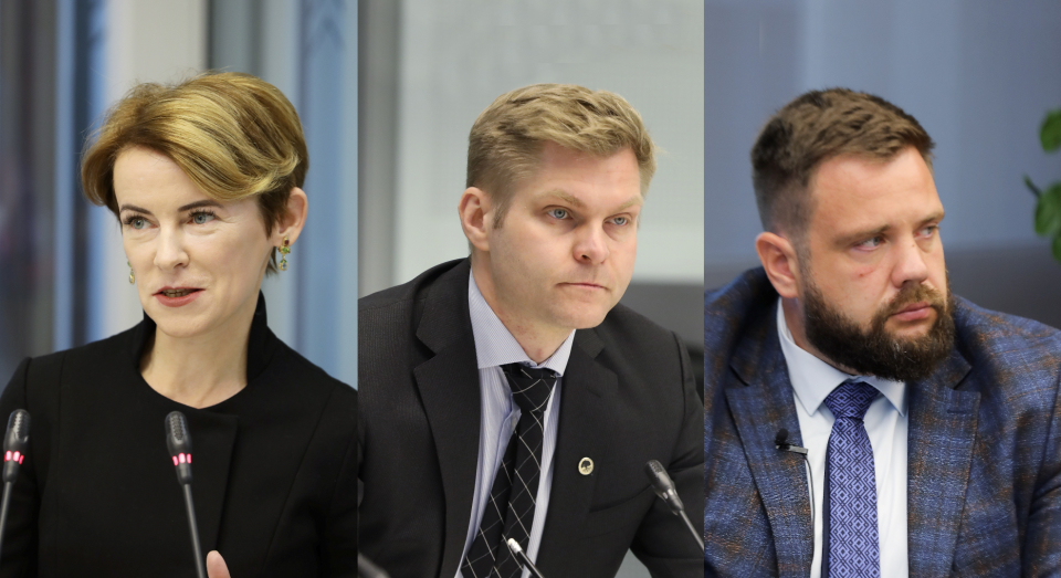 Кандидаты в министры: Мария Голубева, Янис Эглитис, Янис Витенбергс