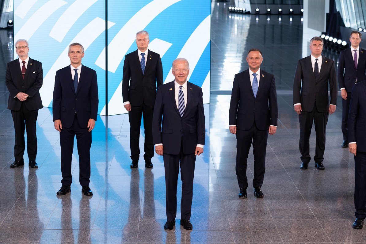 NATO valstu līderi tikšanās laikā Briselē. 2023. gadā šāda tikšanās notiks Viļņā