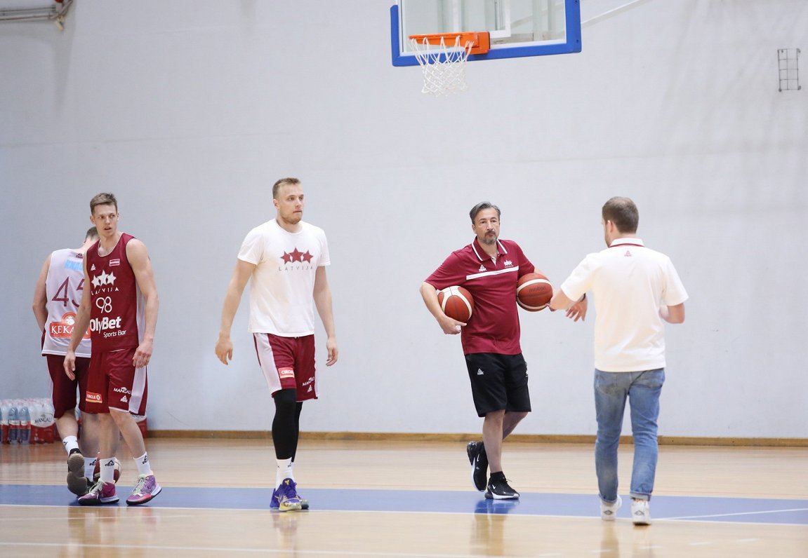 Latvijas basketbola izlases treniņš