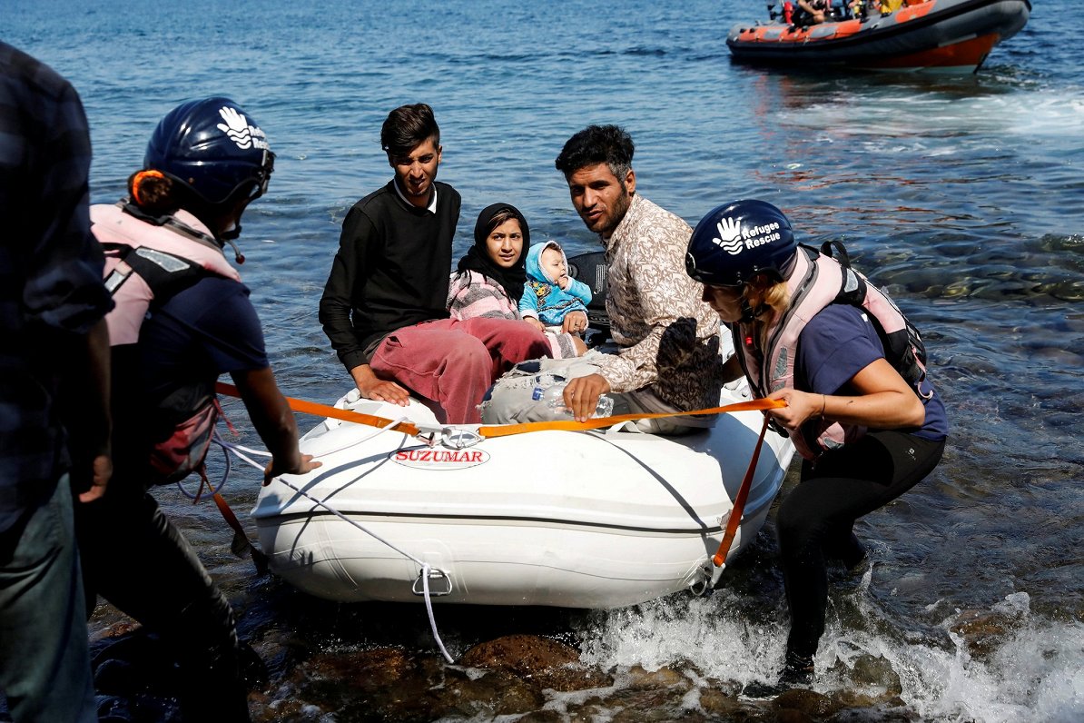 Lesbas salā Grieķijā ierodas laiva ar afgāņu bēgļiem