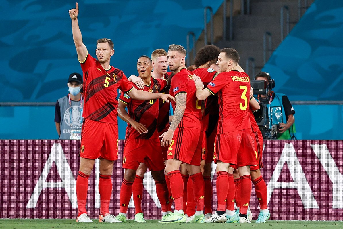 Beļģijas izlase atzīmē vārtu guvumu spēlē pret Portugāli