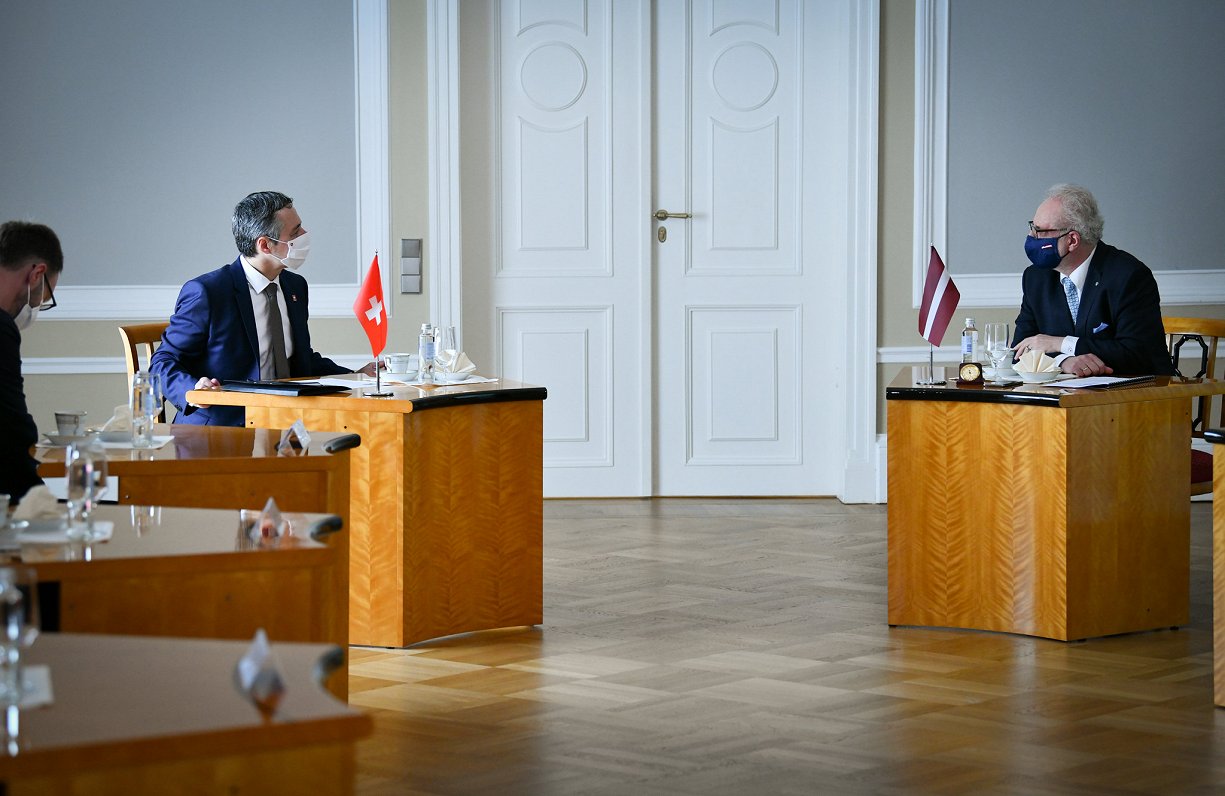 Šveices ārlietu ministra Ignacio Kassisa tikšanās ar Valsts prezidentu Egilu Levitu