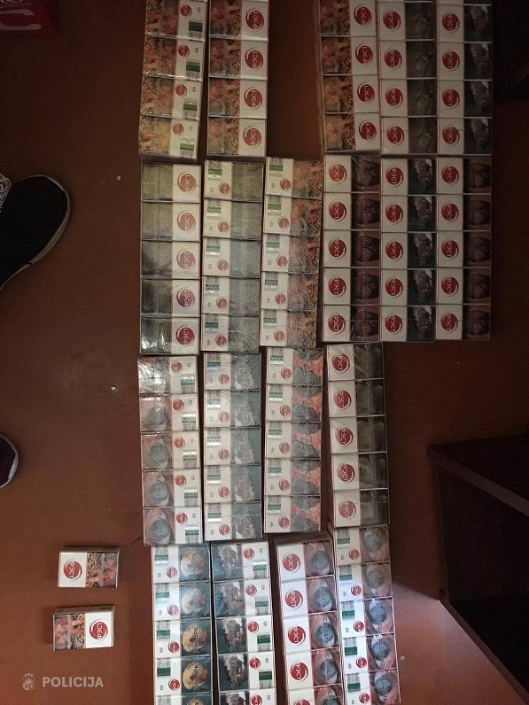 Valsts policijas aizturēšanā konfiscētās kontrabandas cigaretes