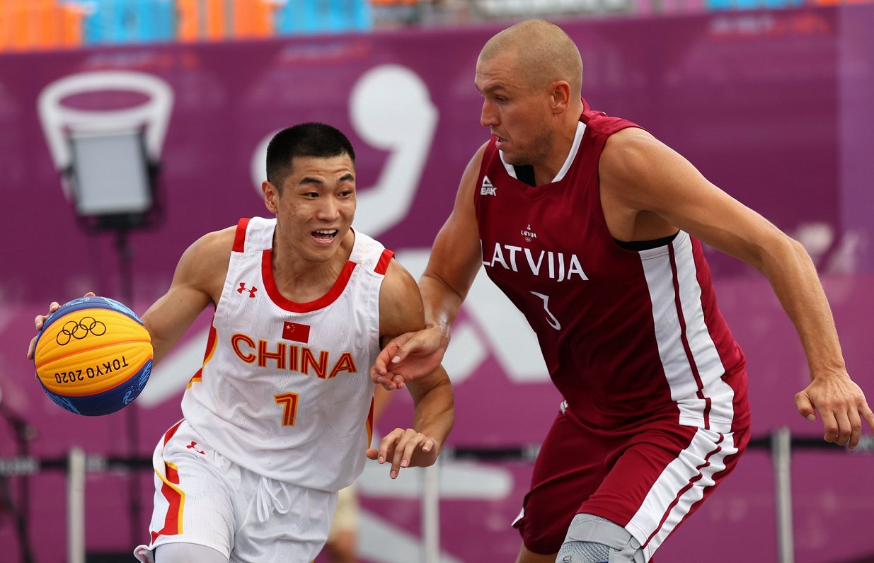 Latvijas - Ķīnas 3x3 basketbola spēles epizode