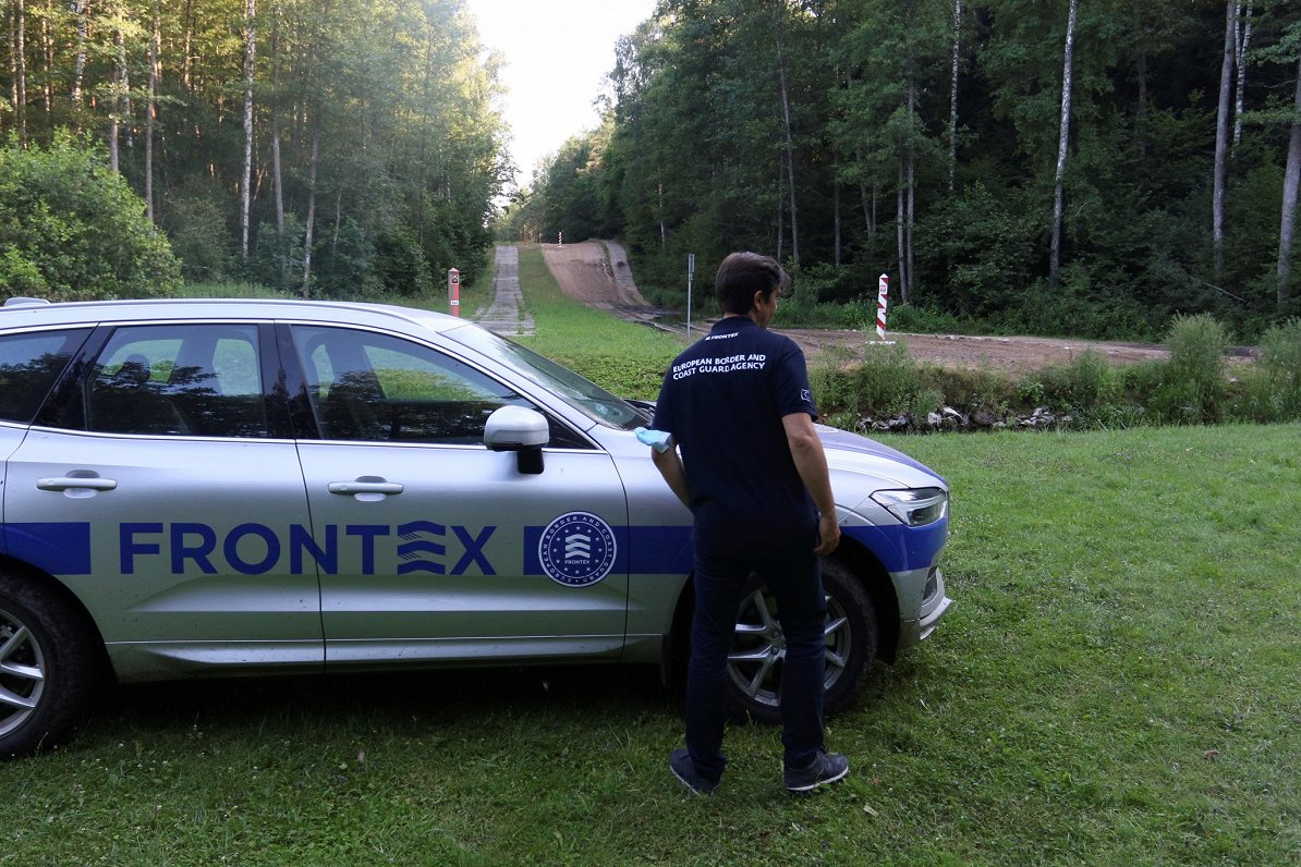 «Frontex» speciālisti Lietuvā pie robežas, 2021.gada jūlijs.