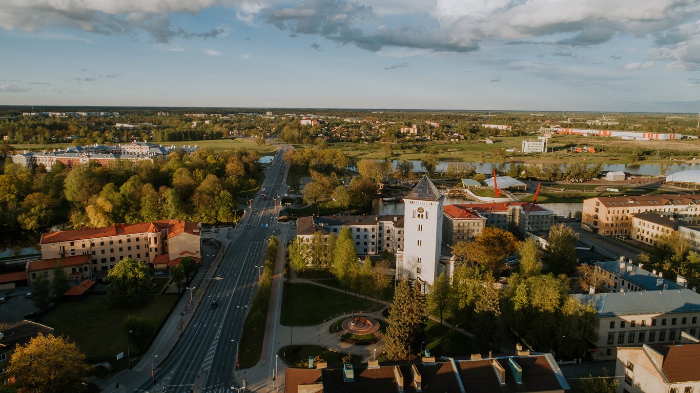 Jelgavas pilsēta no putna lidojuma
