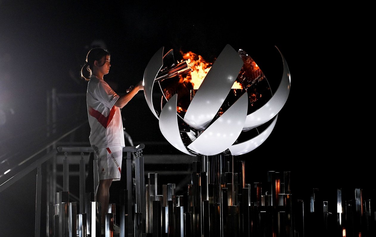 Tokijas Olimpisko spēļu atklāšanas ceremonija.