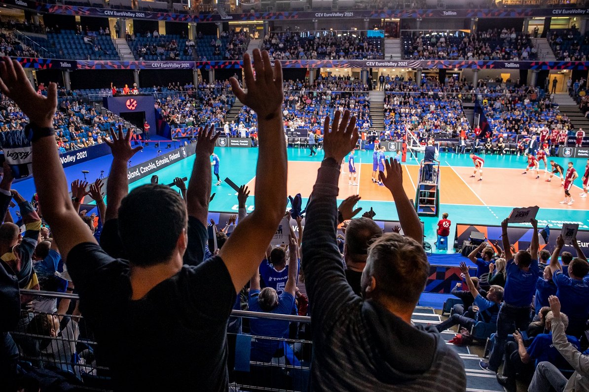 Latvijas un Igaunijas spēle Eiropas volejbola čempionāta finālturnīrā
