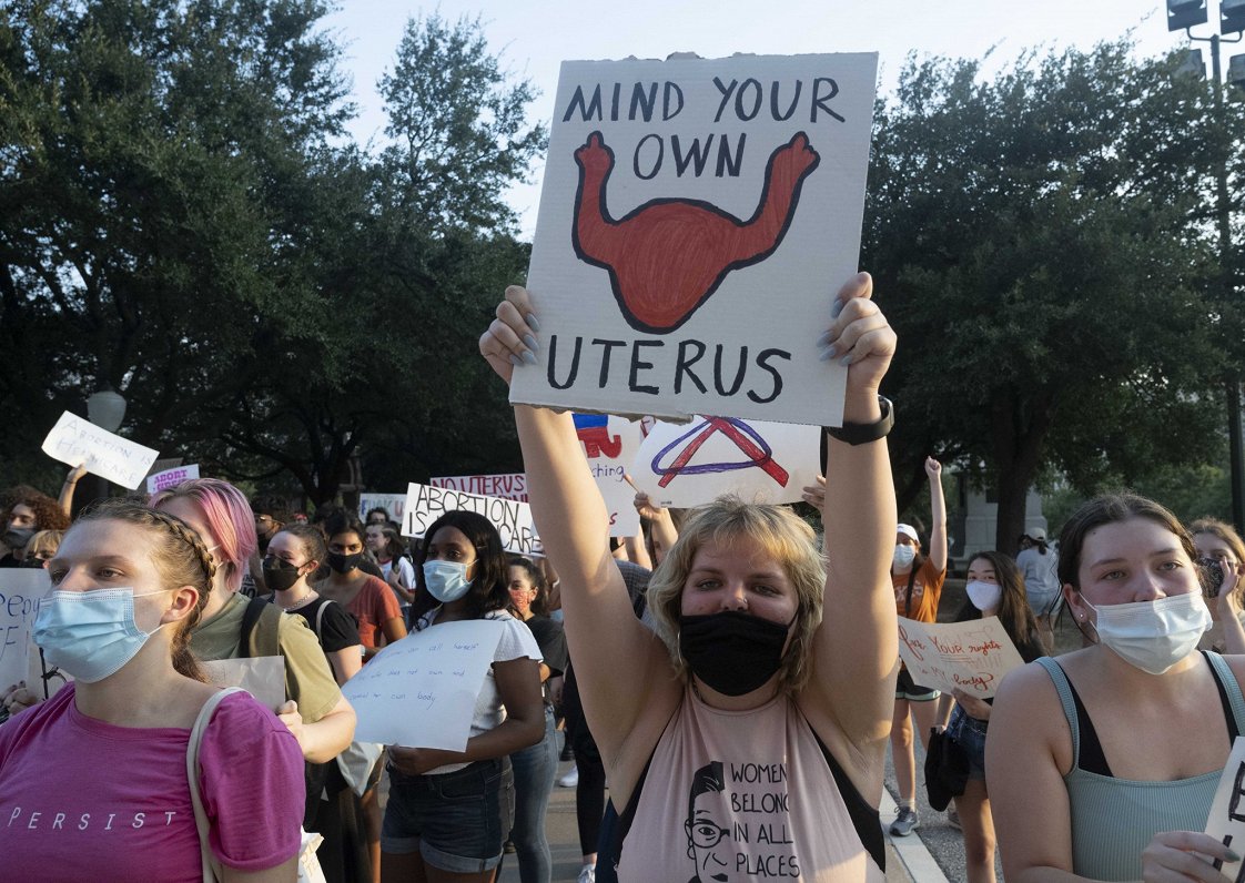 Protesti pret ASV abortu likumu Teksasā. 2021. gada 1. septembris.
