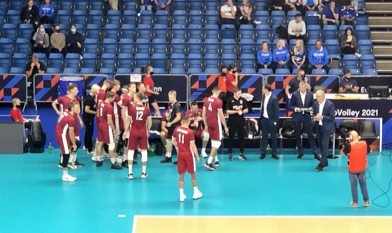 Latvijas un Horvātijas volejbola spēle Eiropas čempionātā