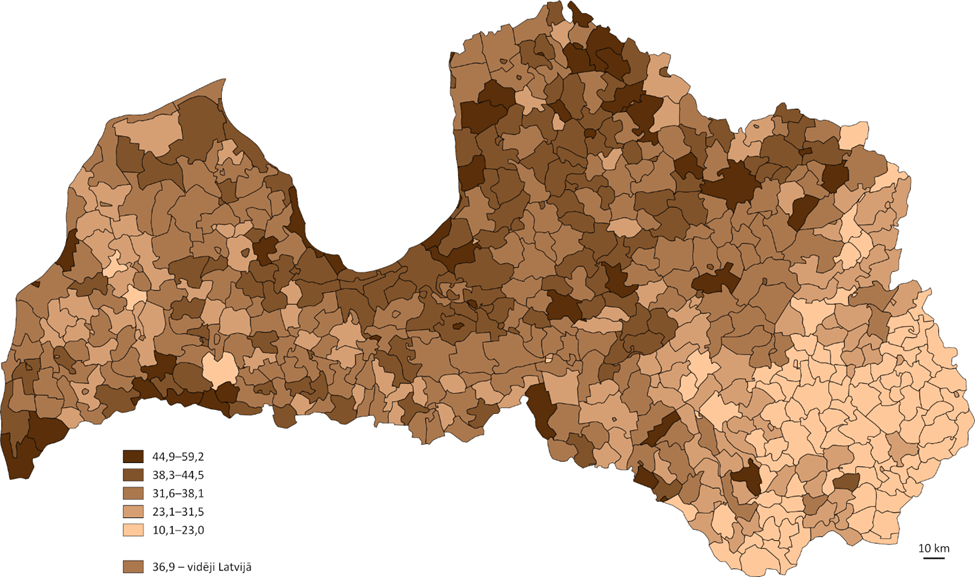 Rates of full vaccination of Latvian population