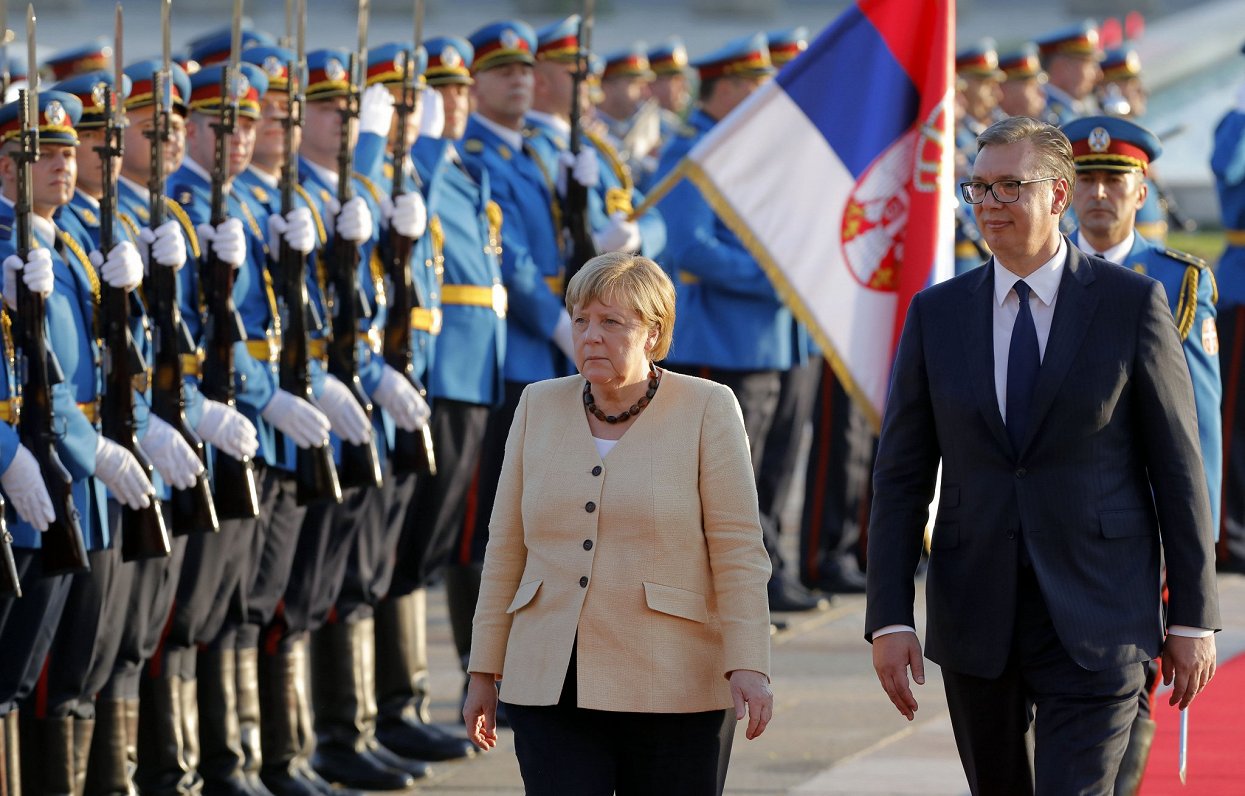 Vācijas kanclere Angela Merkele vizītē Serbijā, 2021.gada septembris.