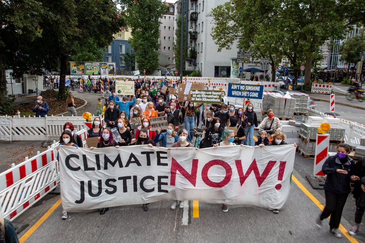 Klimata aktīvisti protestā Minhenē, 17.09.2021.