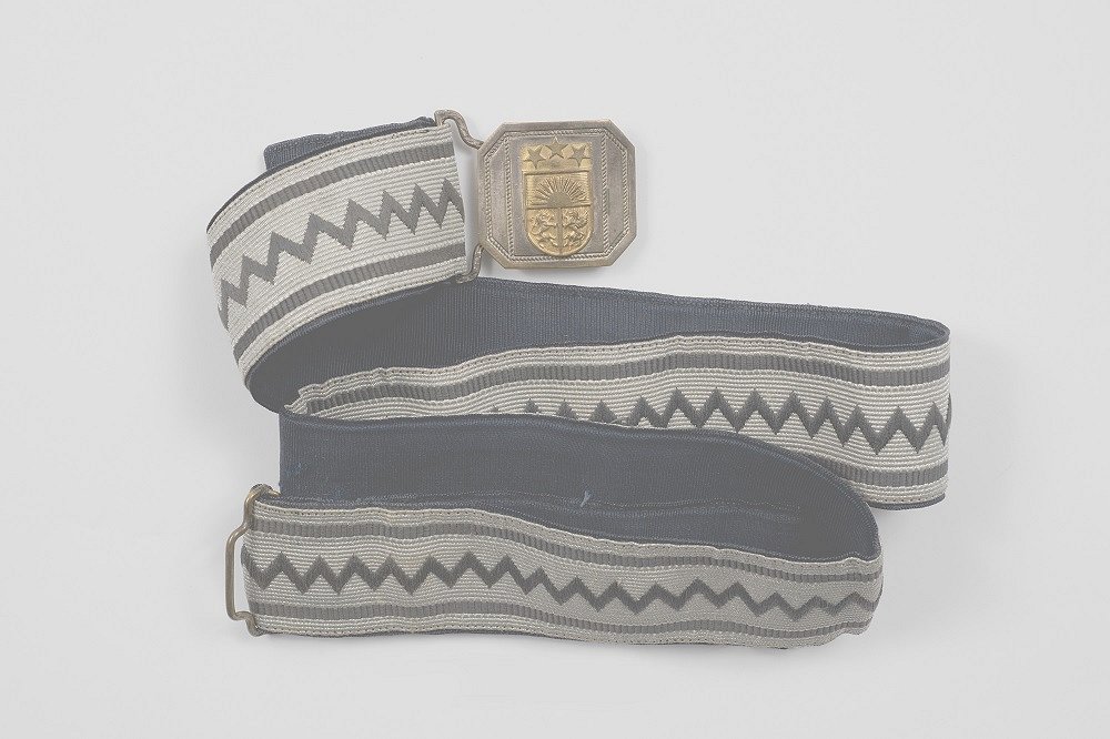 3.	Kārtības policijas virsnieku formas tērpa vidusjosta. Latvija. 1939.–1940. gads.