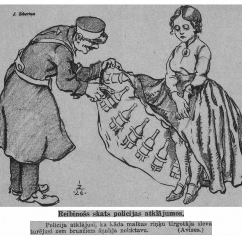 Karikatūra no 1926. gada žurnāla “Svari” Nr.46.