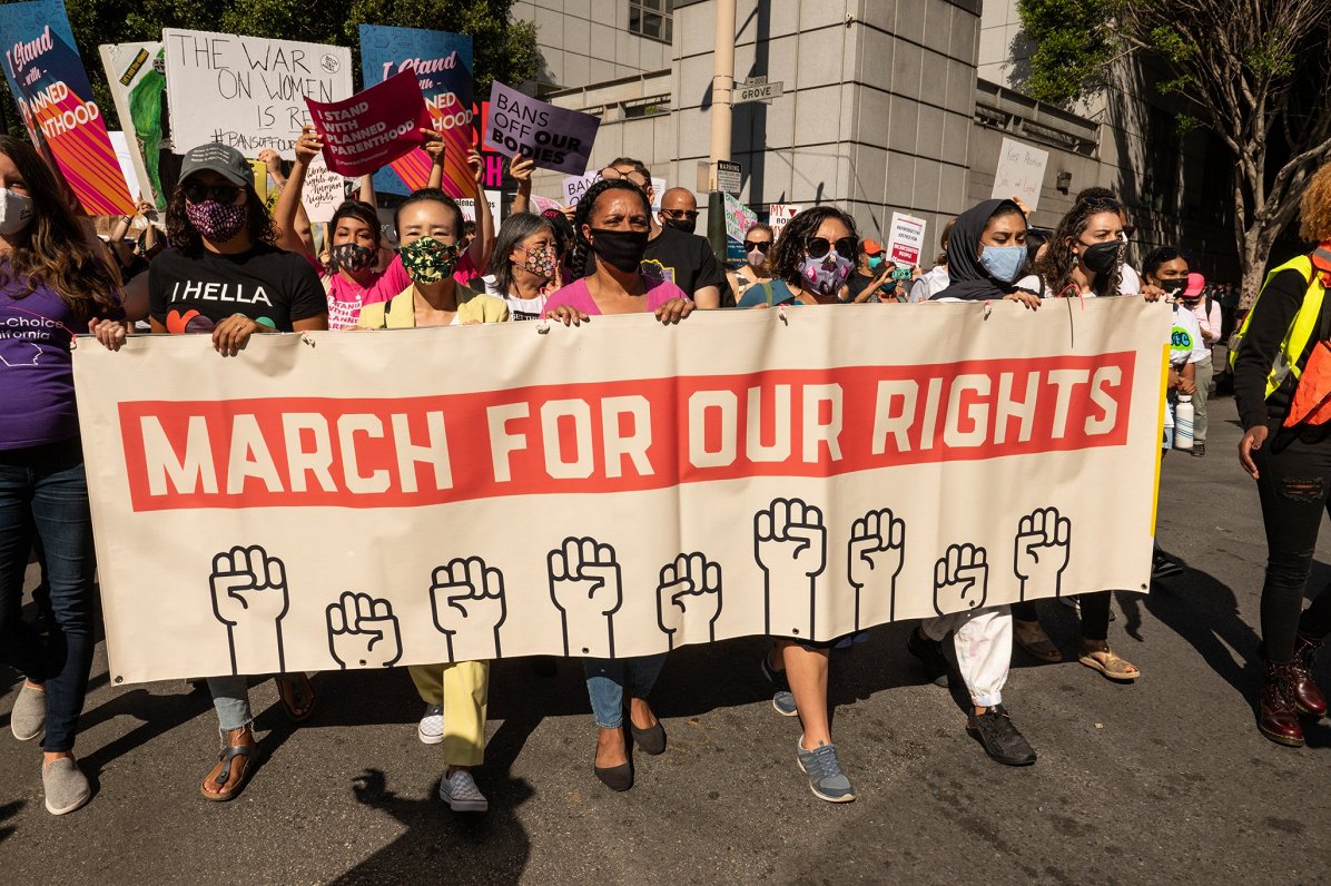 Sieviešu demonstrācija par tiesībām veikt abortu Sanfrancisko 2. oktobrī