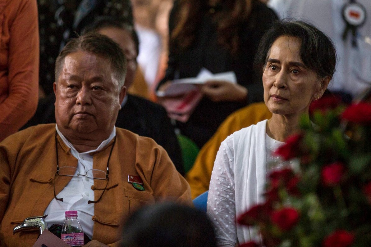 Vins Teins un Mjanmas demokrātisko spēku līdere Auna Sana Su Či