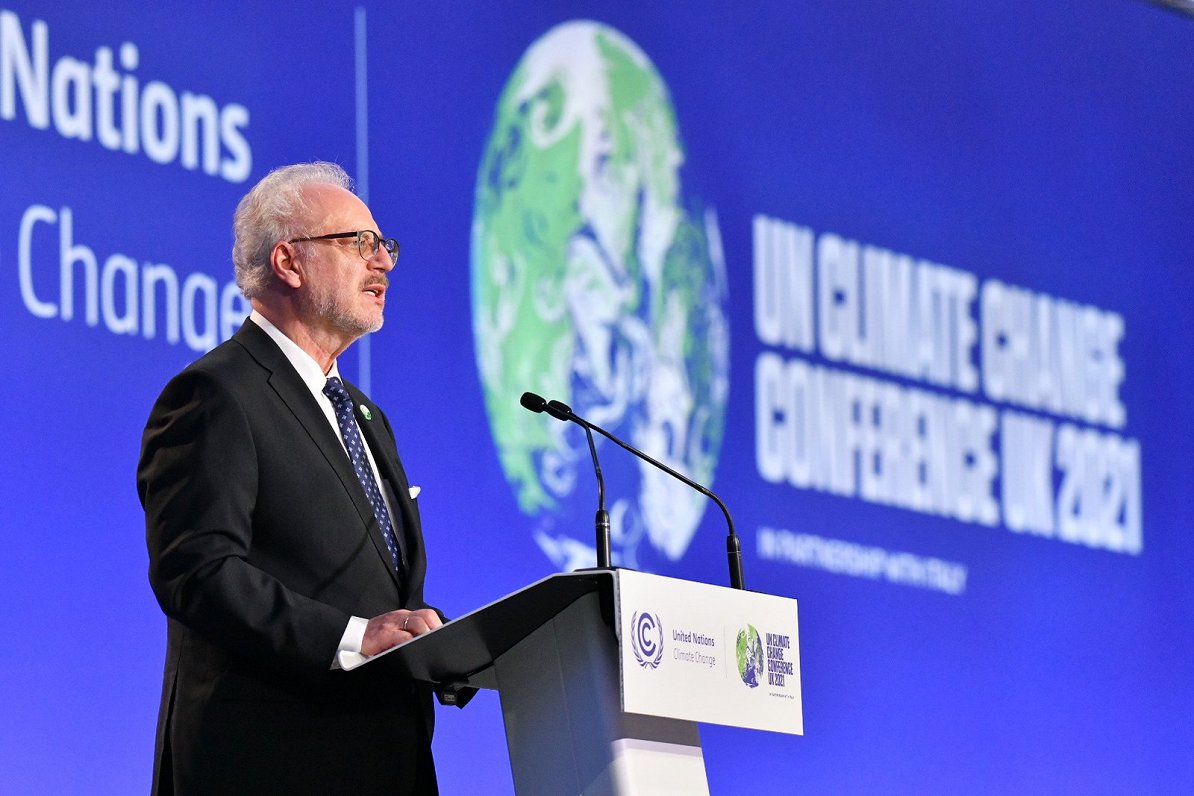 President Egils Levits addresses COP26 summit