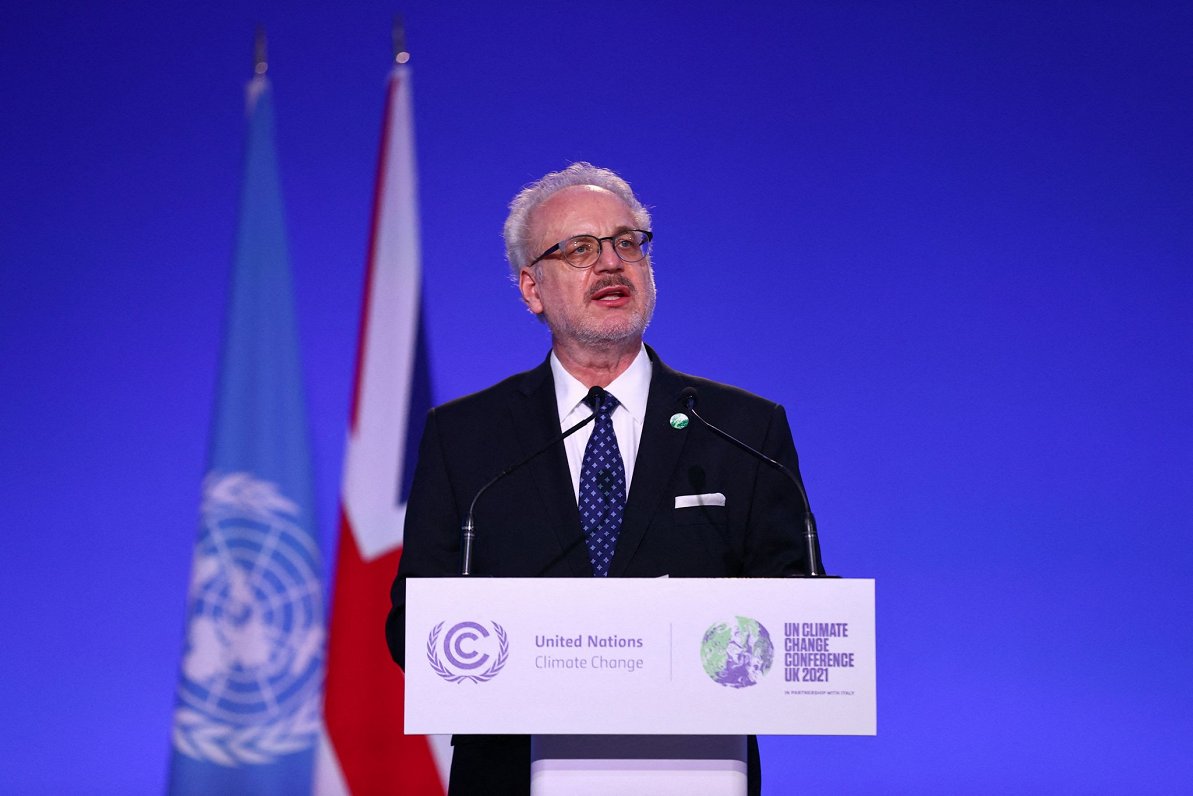 Valsts prezidents Egils Levits uzrunā Glāzgovas klimata konferences delegātus