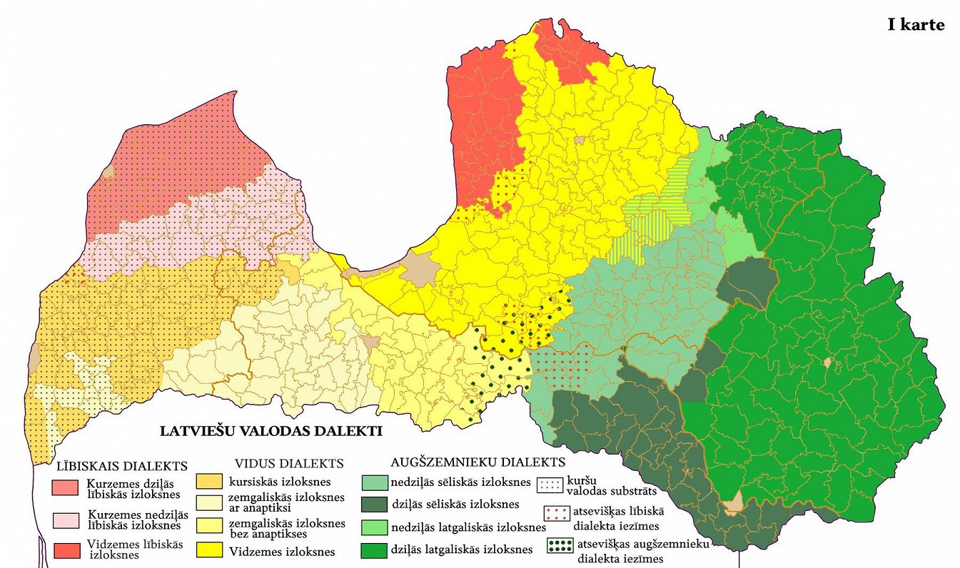 Latviešu valodas dialektu karte