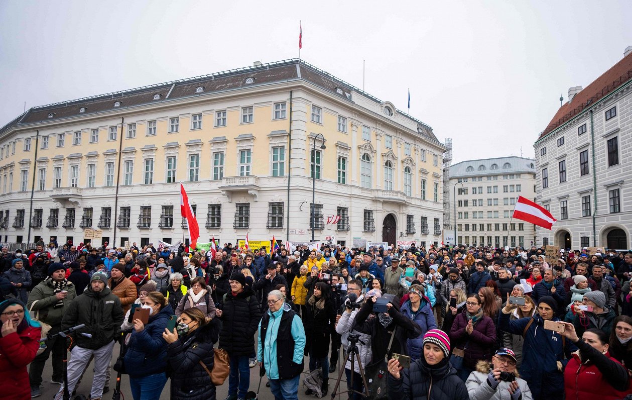 Antivakcinācijas demonstrācija Vīnē, Austrijā (14.11.2021.)