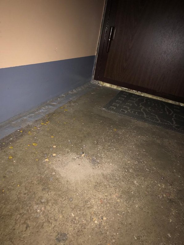 Netīrītā Usmas ielas 9 daudzdzīvokļu nama kāpņu telpa