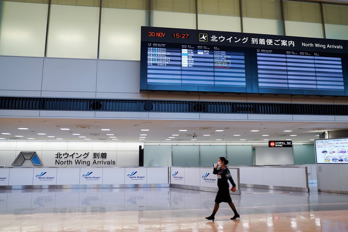 Naritas lidosta Tokijā 2021.gada 30.novembrī