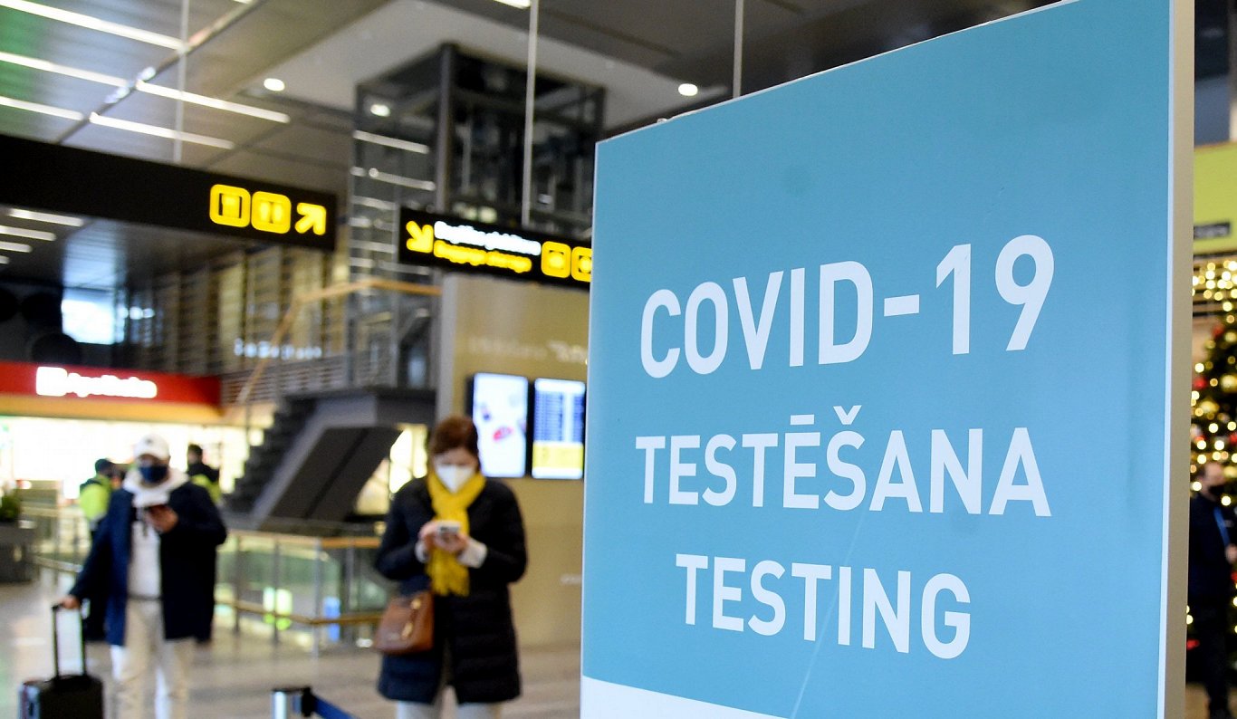 Covid-19 testēšanas punkts lidostā &quot;Rīga&quot;.
