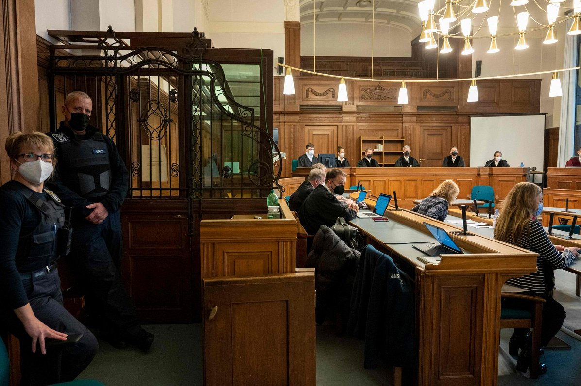 Krievijas pilsoņa Vadima Krasikova tiesas sēde Berlīnē. 2021. gada 15. decembris.