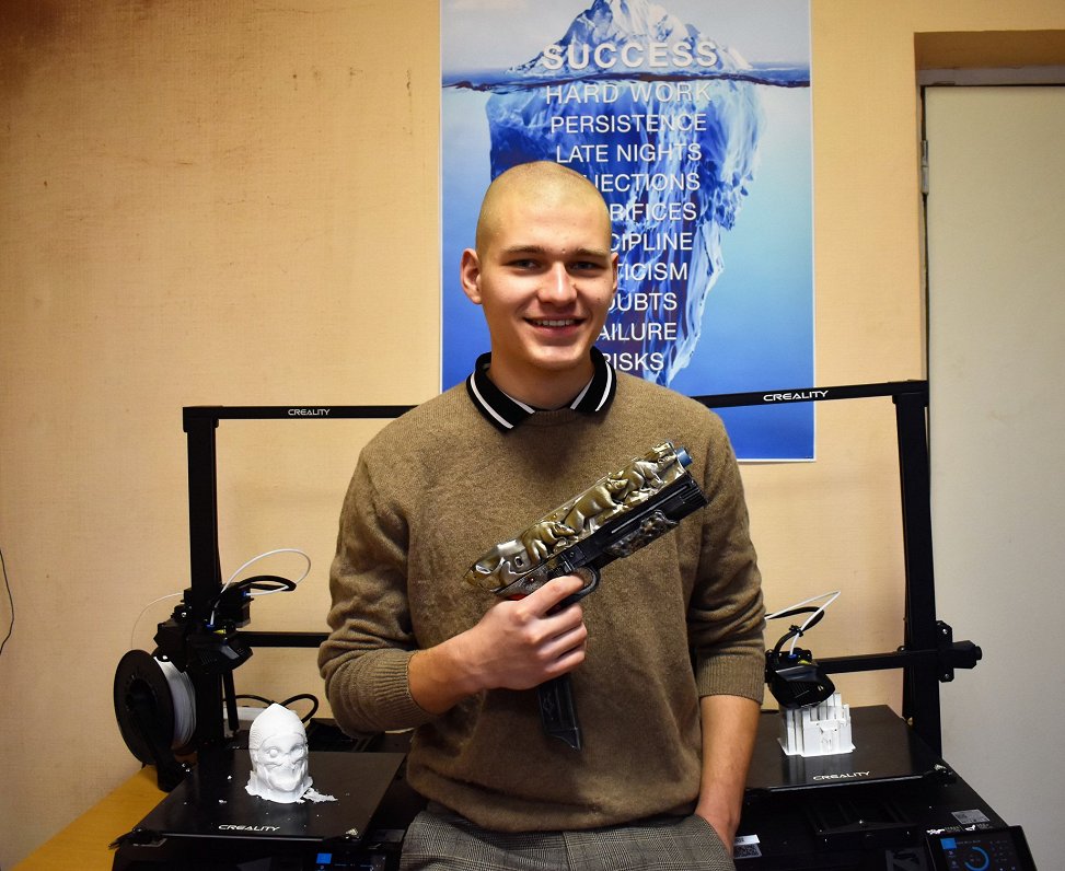 Gaming entrepreneur Edgars Dimants with one of his products