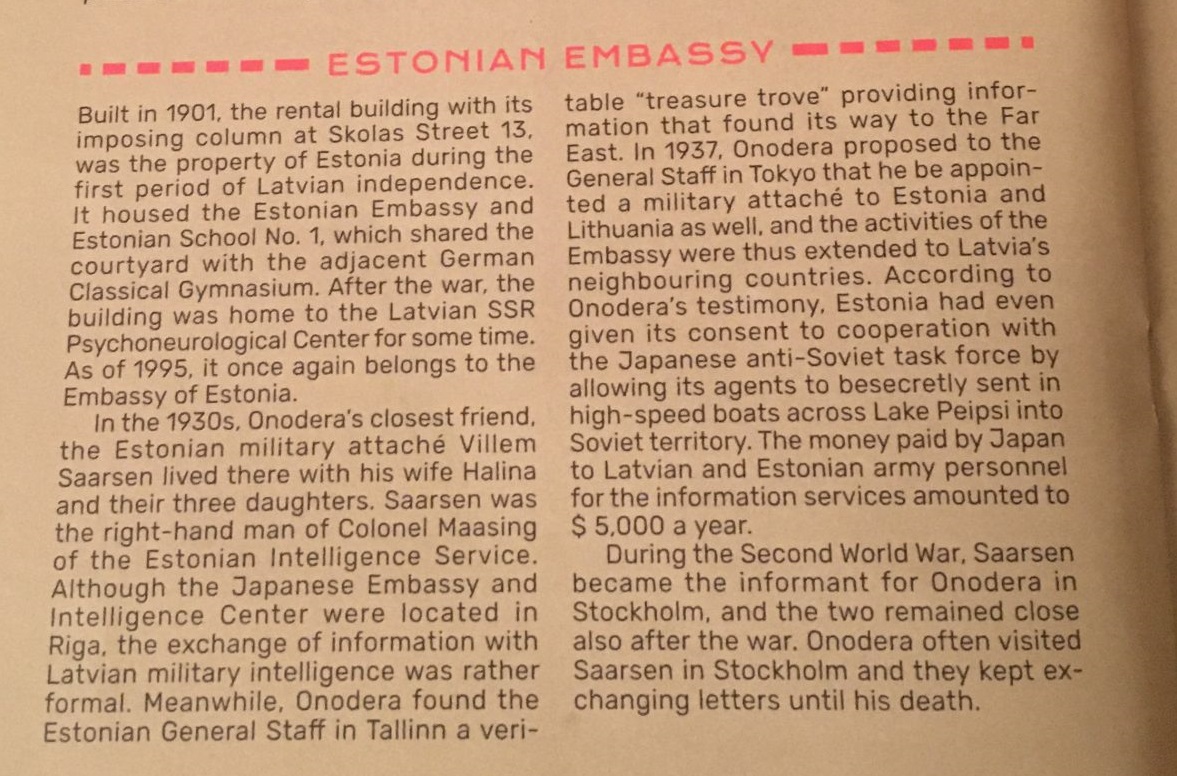 Fragment of the history of the Estonian embassy in Rīga