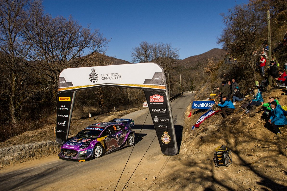 Sebastjena Lēba ekipāža 2022. gada WRC Montekarlo rallijā.