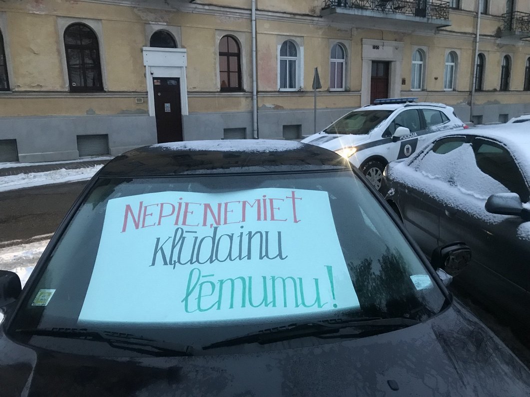Skolu reformas protesti Daugavpilī. 2022. gada janvāris.